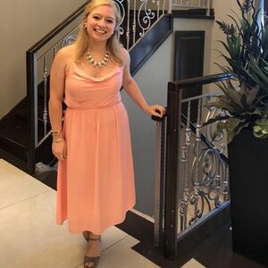 Pink soft midi dress